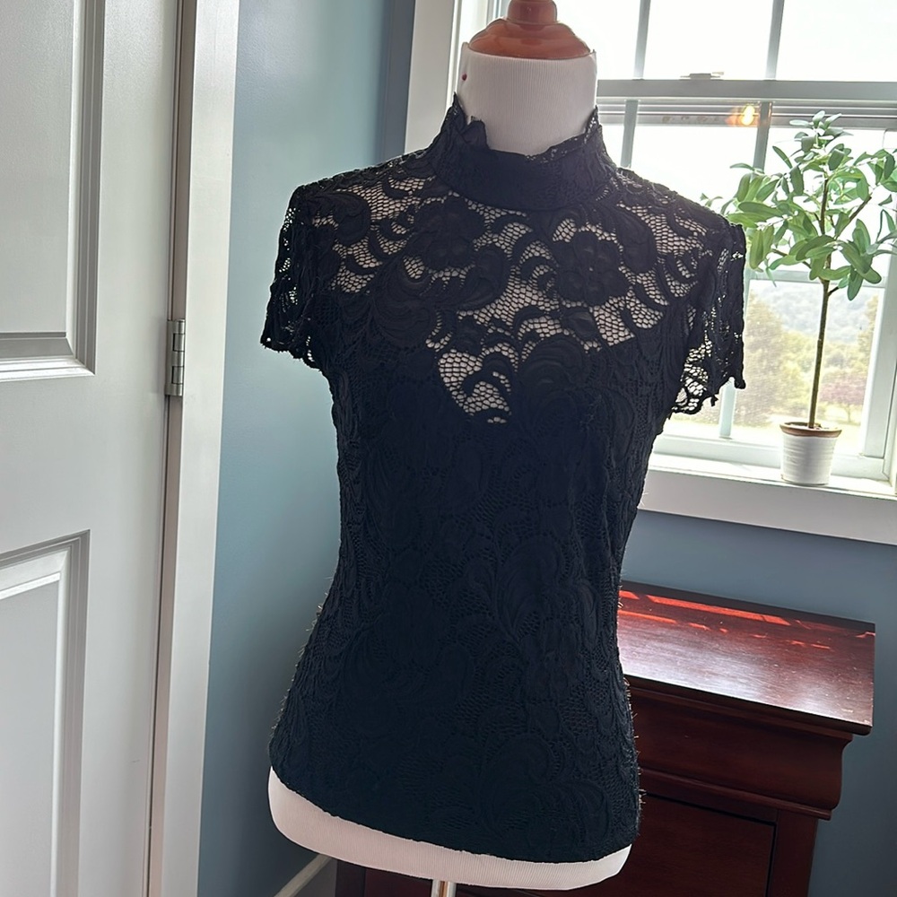Black lace Bebe blouse